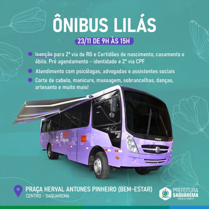 O veículo da Subsecretaria de Políticas para Mulheres do Estado do Rio de Janeiro, ligada à Secretaria de Assistência Social e Direitos Humanos, estará na Praça Herval Antunes Pinheiro