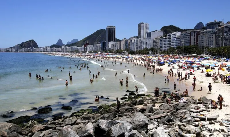 Praia de Copacabana, na Zona Sul do Rio