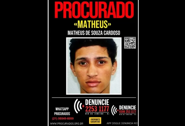 Matheus de Souza Cardoso está foragido.