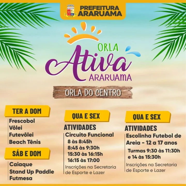 As aulas são gratuitas e acontecem de terça a domingo na orla do centro