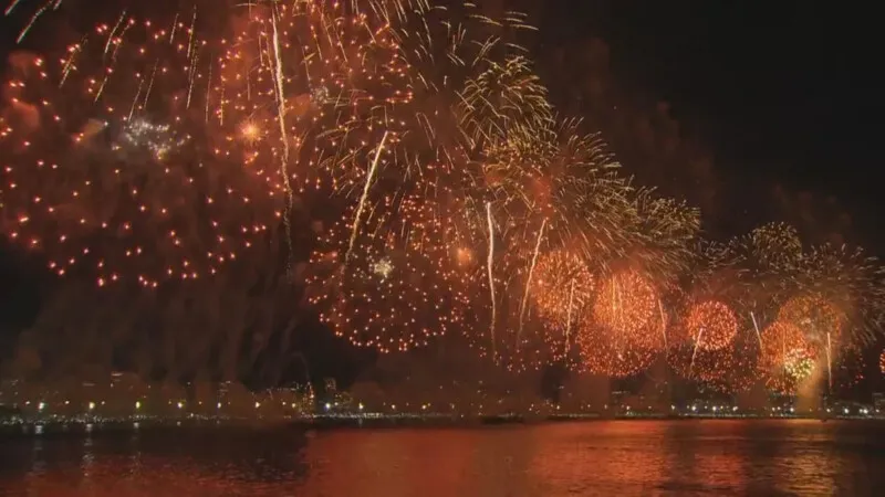Queima de Fogos  efetuada de 10 balsas