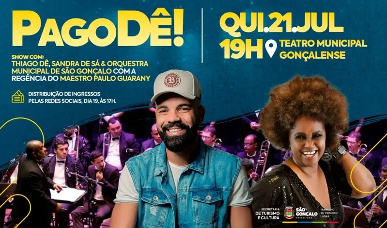 Teatro Municipal de São Gonçalo receberá a cantora Sandra de Sá na próxima quinta-feira,21.