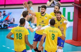 Seleção brasileira masculina de Vôlei vence a Alemanha por 3 sets a 1