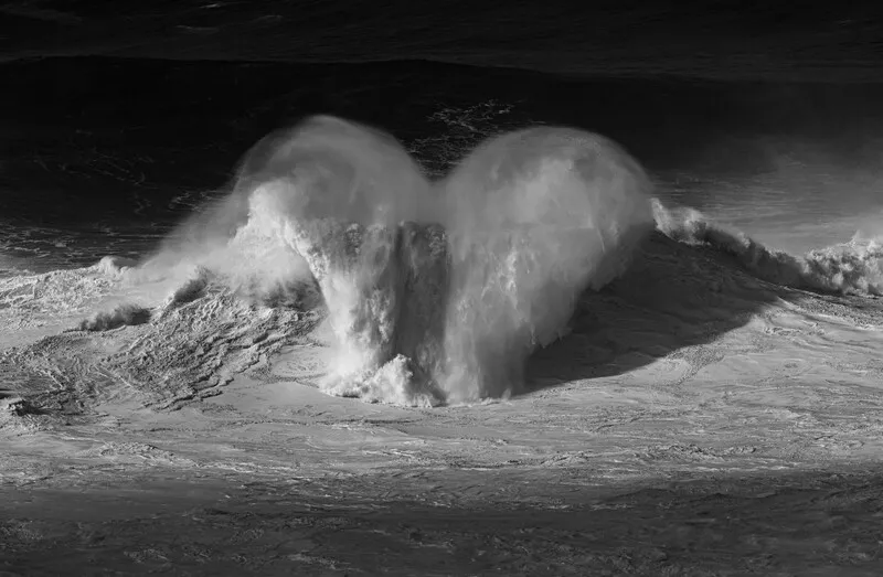 Além das fotografias, a exposição reúne diversas projeções sonoras e luminosas de ondas, reveladas durante o percurso