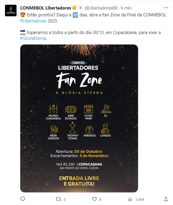 A Conmebol anunciou o evento através das redes sociais