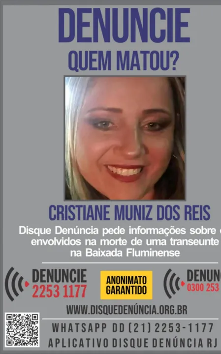 A polícia pede contribuição da população para elucidar o crime.