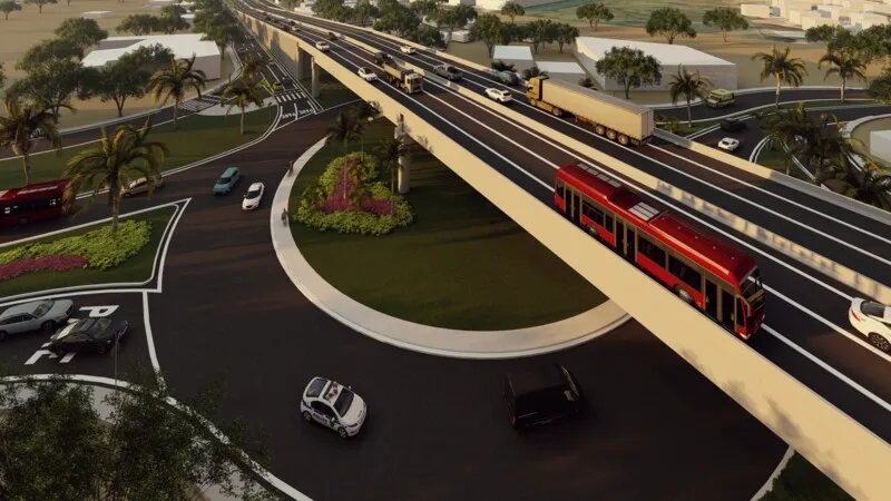 No local será instalada também uma ponte com 27 metros de comprimento e cerca de 13 metros de largura que permitirá o fluxo em mão dupla