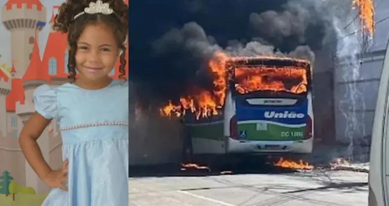 Homem ateou fogo em coletivo; além da menina, outras quatro passageiras ficaram feridas