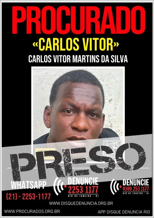 Carlos Vitor Martins da Silva é um dos comandantes do tráfico de drogas no Complexo de Santa Tereza
