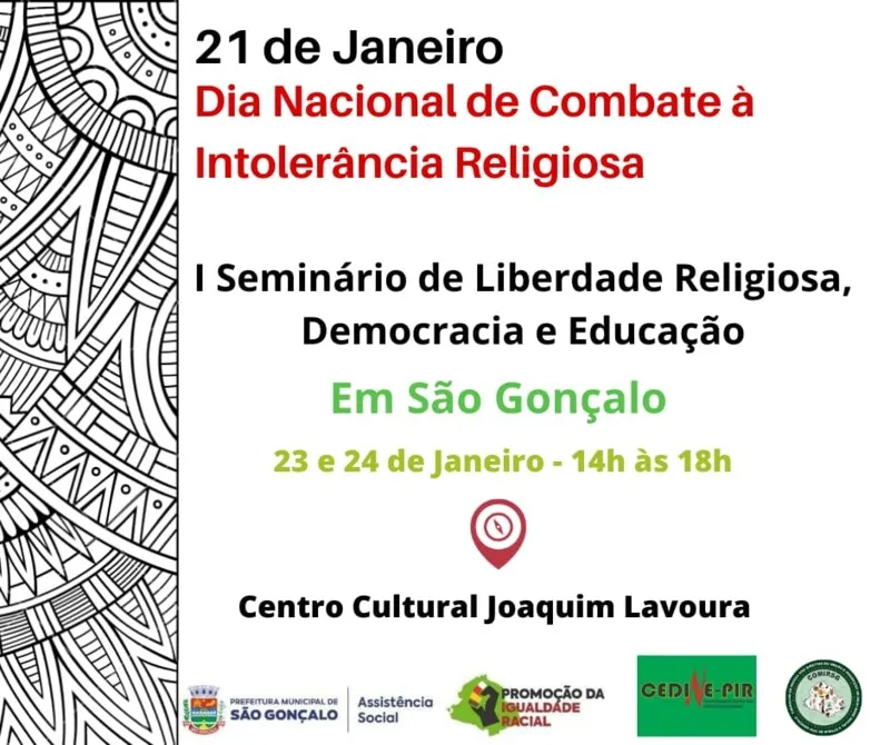 Proposta do Seminário é debater questões relacionadas à liberdade religiosa
