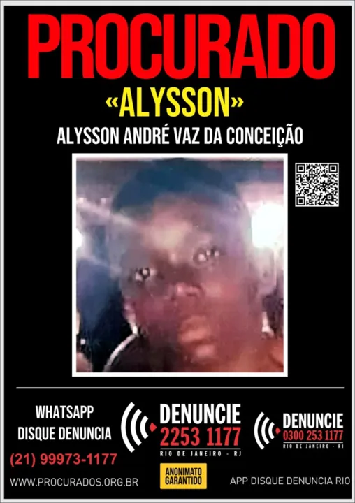 Disque Denúncia pede informações sobre o paradeiro do envolvido na morte de jovem em Maricá, em julho de 2022