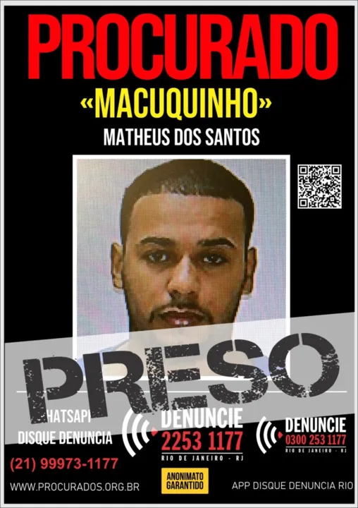O criminoso foragido da justiça, conhecido como "Macaquinho" foi preso nesta quarta (15) em Paraty
