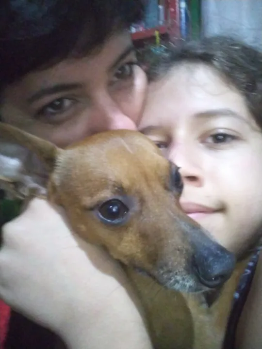 Bidu e seus donos, Viviane e Joaquim Fonseca