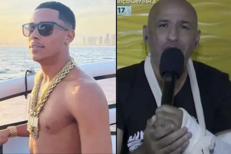O Mc Poze é acusado de agressão  e o empresário é acusado de roubo.