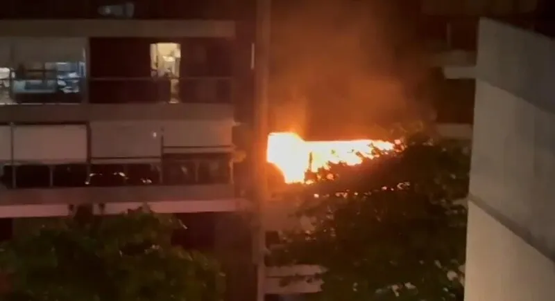 Prédio pega fogo em Ipanema