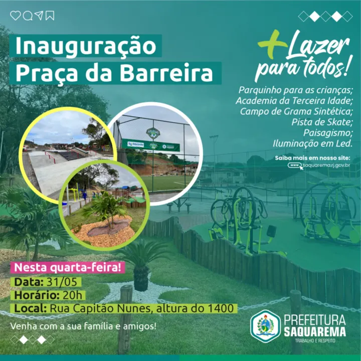 A inauguração será nesta quarta-feira (31)