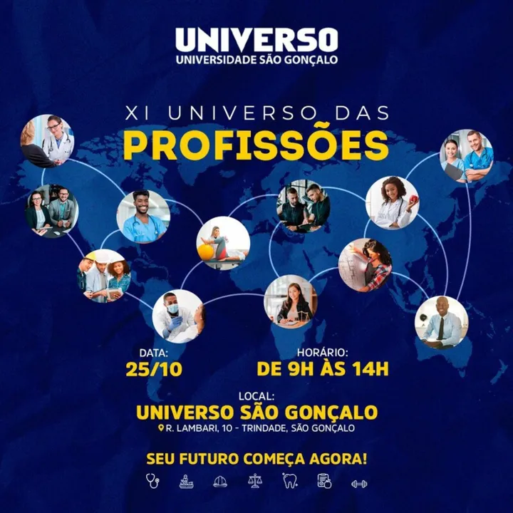 A 11° edição do evento "Universo das Profissões" será realizada nesta quarta-feira (25)