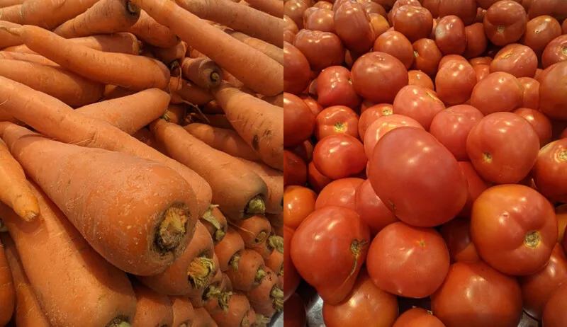 O destaque vai para o tomate e a cenoura, com queda de preços nos três mercados analisados