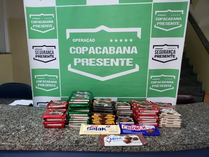 As 102 barras de chocolate estavam avaliadas em R$ 713,01
