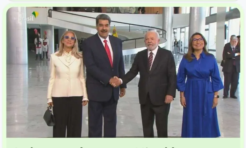O presidente da Venezuela e esposa foram recebidos pelo presidente Lula e a primeira-dama Janja