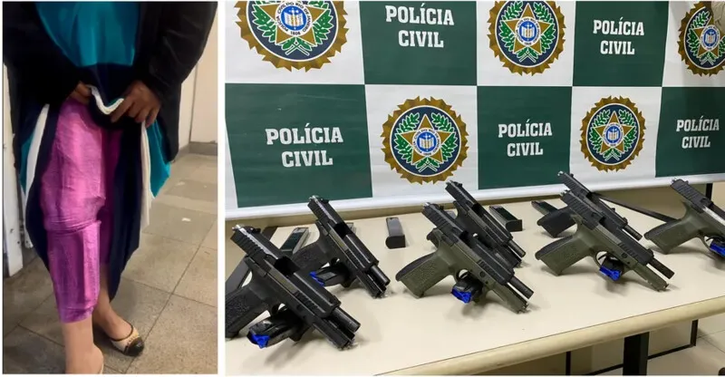 Ela foi presa em flagrante por tráfico de armas