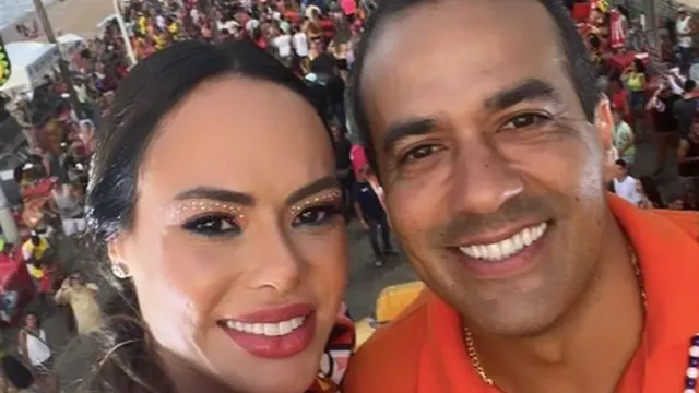 Bruno e Rebecca receberam com bom-humor elogio feito por Anitta durante a passagem da cantora pela cidade