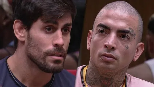 Cara de Sapato e Guimê no momento em que souberam que estavam eliminados do BBB 23