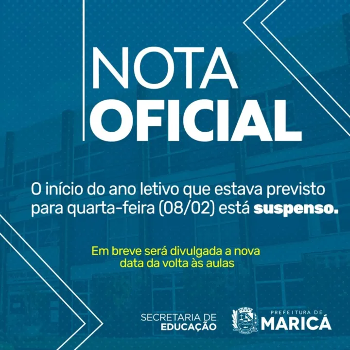 A Prefeitura de Maricá, por meio da Secretaria de Educação, suspendeu nesta terça-feira (07/02) o início do ano letivo para que todas as 65 escolas municipais
