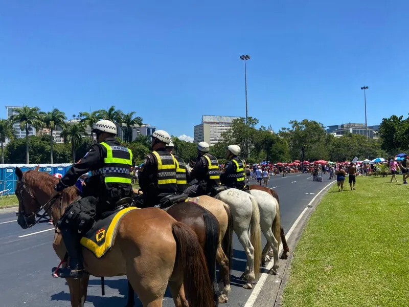 A Polícia Militar mobilizou 15 mil agentes diariamente no patrulhamento em todo o estado e utilizou drones