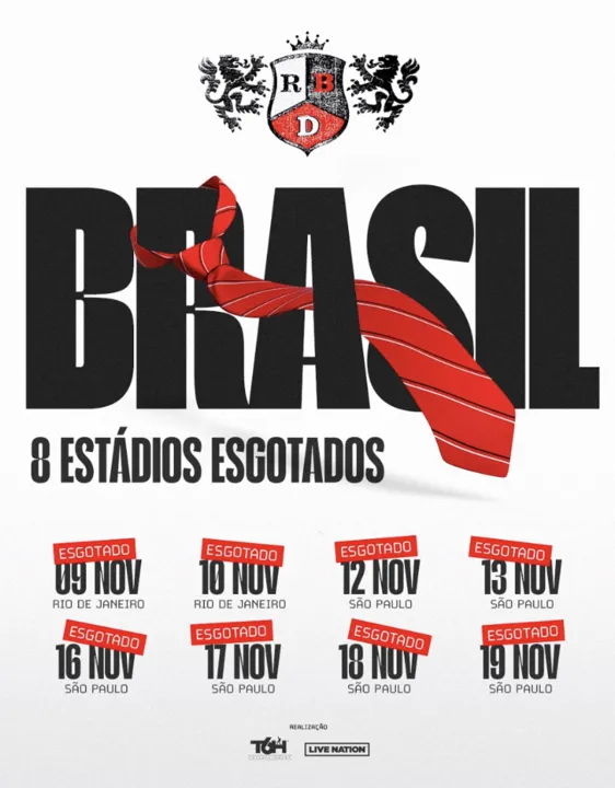 Só no Brasil, a banda irá tocar para mais de 450 mil pessoas