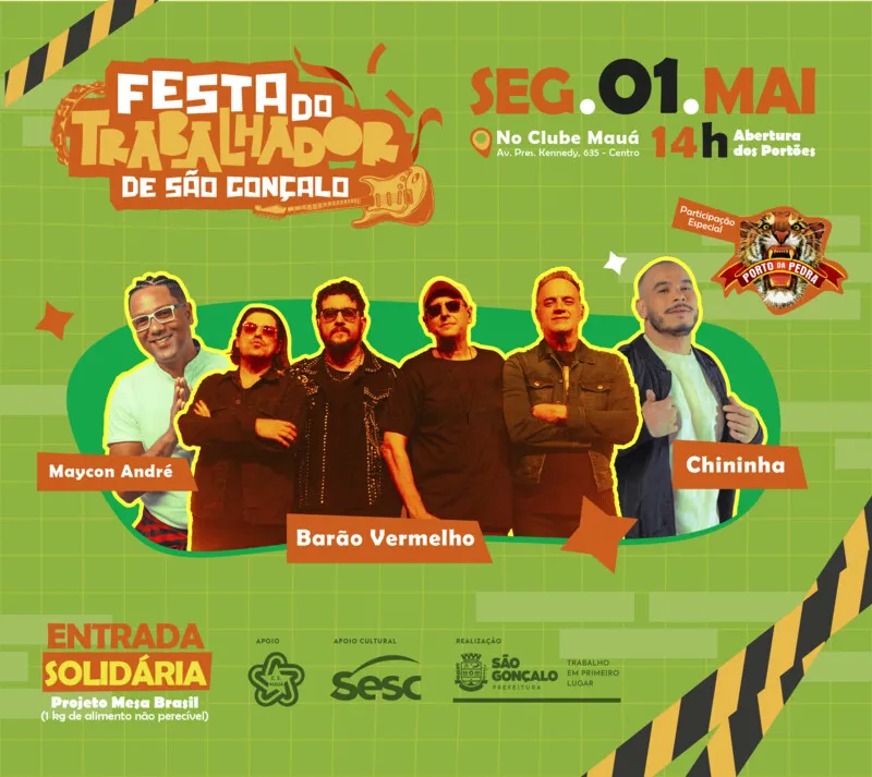 O evento é gratuito, mas quem puder pode realizar a doação de um quilo de alimento