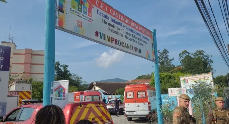 Creche em Blumenau onde aconteceu o ataque nesta quarta-feira (5)