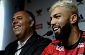 Briga no Fla! Gabigol e Marcos Braz discutem durante intervalo