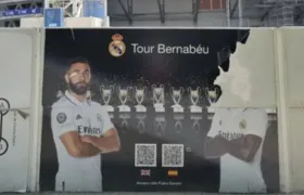 Rosto de Vini Jr é arrancado de pôster na frente do Santiago Bernabéu