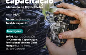 Saquarema abre vagas para curso de Mecânica de Motocicletas
