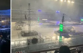Show do The Weeknd, no Engenhão, tem tempestade com raios e pista evacuada