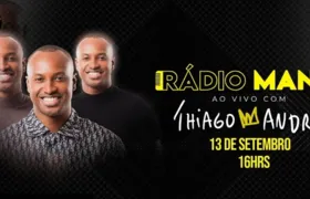 Thiaguinho é a atração do 'Rádio Mania Ao Vivo' desta quarta