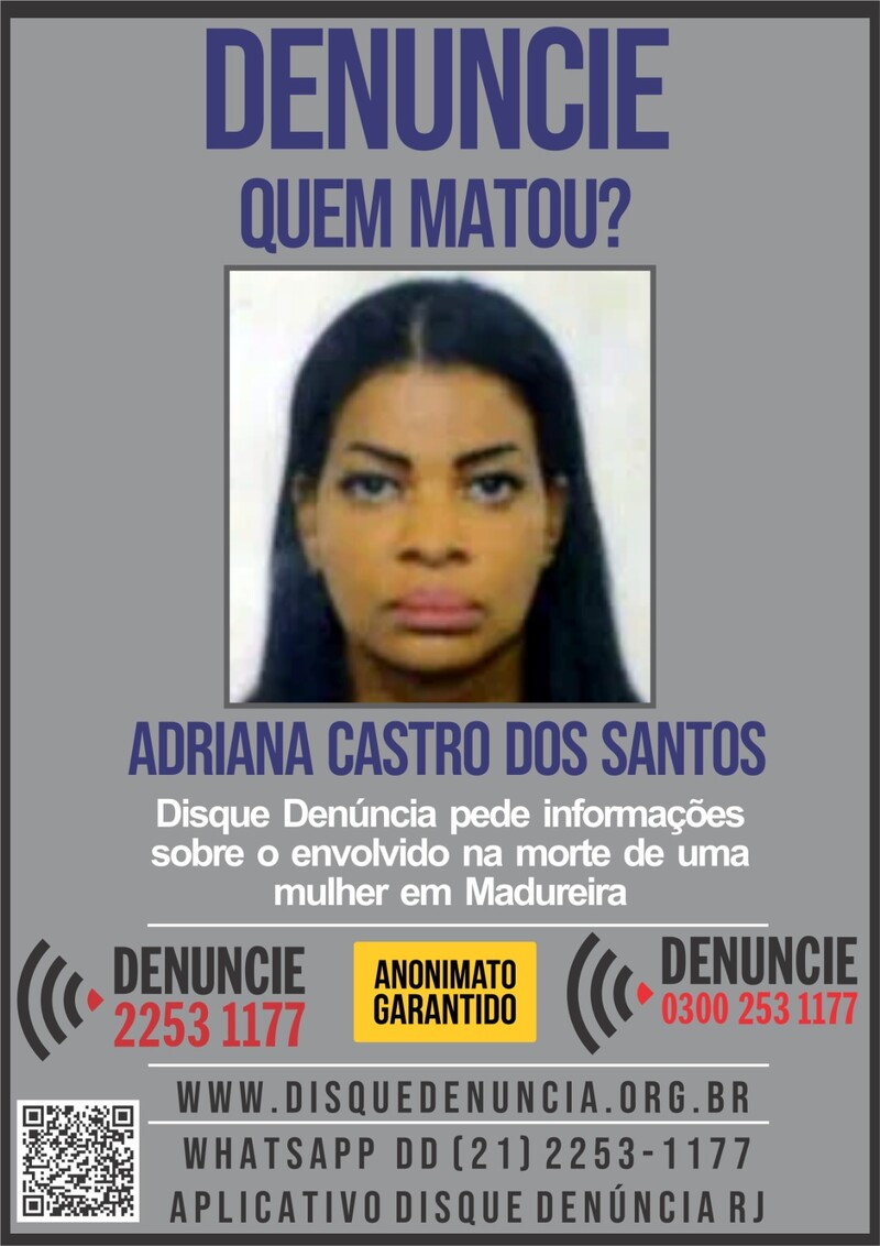 Disque Denúncia Pede Informações Sobre O Envolvido Na Morte De Mulher