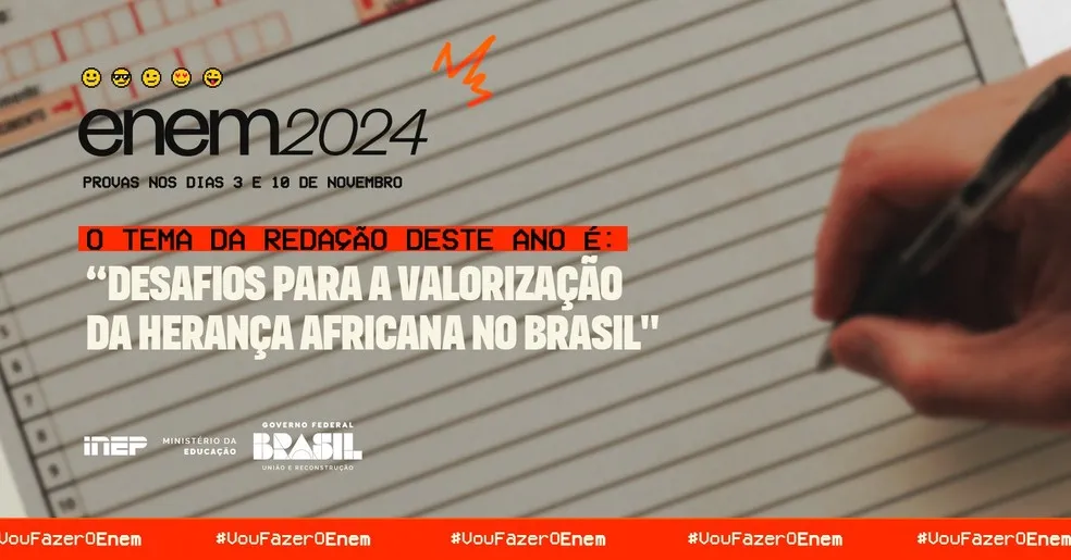 Tema da redação do Enem 2024 - INEP