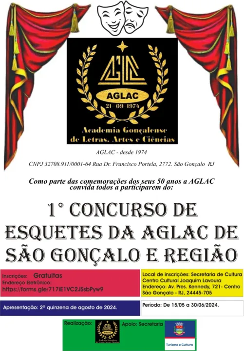 Flyer do concurso da Aglac