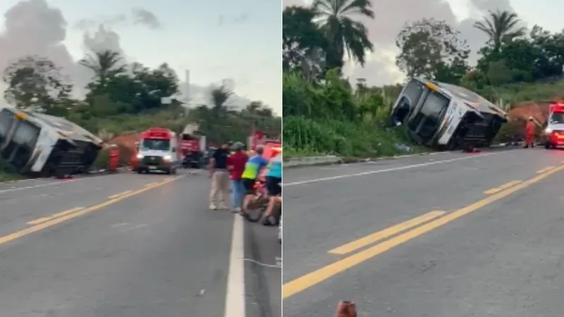 Segundo a Polícia Rodoviária Federal (PRF), os feridos foram encaminhados a hospitais