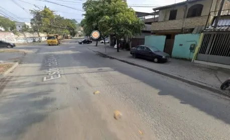 Rua onde vivia a família