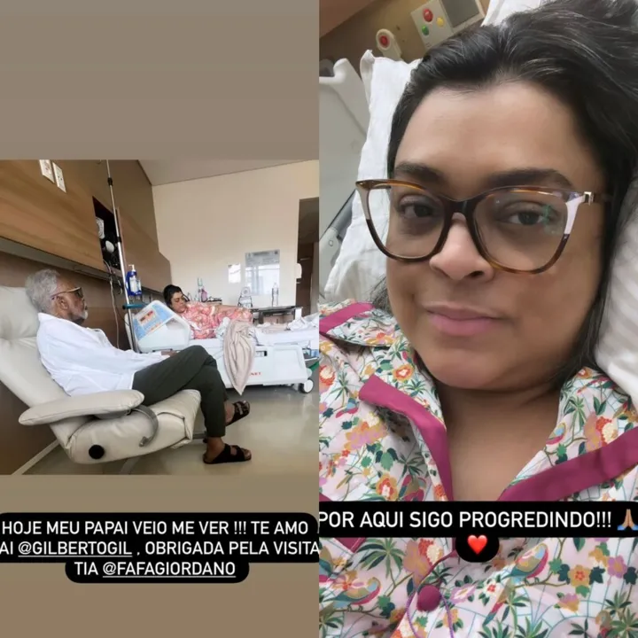 Gilberto Gil visitou a filha no hospital na última segunda-feira (4)