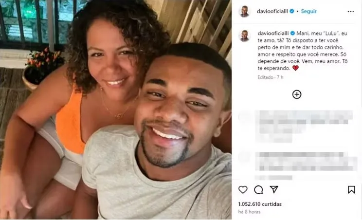 Davi se declarou para Mani através do Instagram