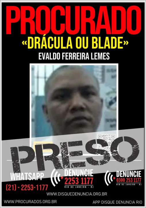 "Drácula" foi preso pela Polícia pelo crime de tráfico de drogas