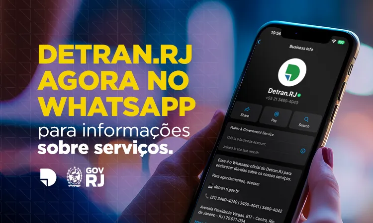 hatsApp do Detran.RJ pode ser acessado pelo telefone (21) 3460-4040