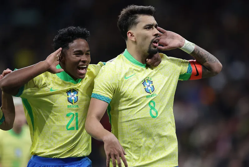 Endrick precisou de apenas 5 minutos em campo para marcar seu gol; Paquetá marcou o gol que deu o empate a seleção brasileira