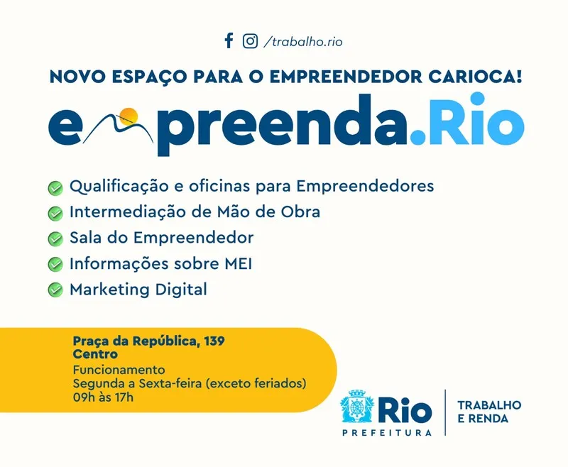 O Empreenda.Rio, o mais novo programa da Secretaria Municipal de Trabalho e Renda (SMTE), faz sua estreia nesta quinta-feira (09/11) na Feira do Empreendedor do Sebrae Rio, na Cidade Nova