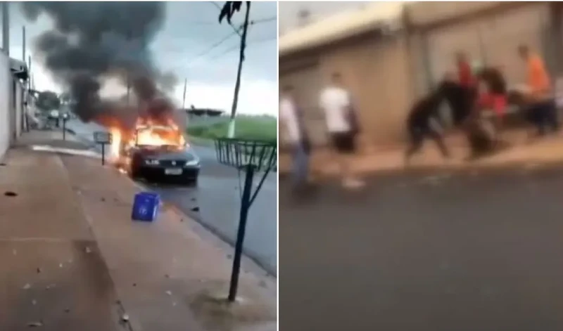 O homem foi agredido por moradores após incendiar o carro do genro, com quem tinha um caso