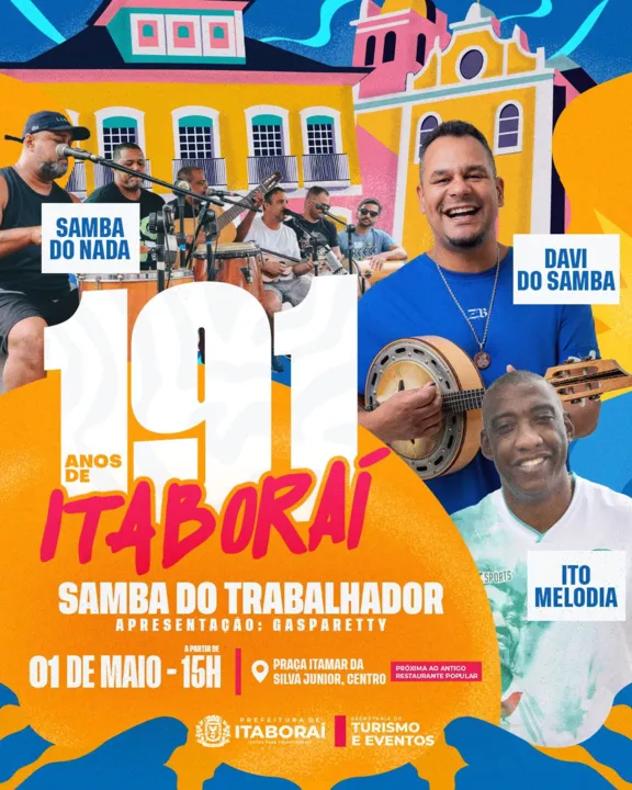 Em celebração do Dia do Trabalhador, a programação contará com o grupo ‘Samba do Nada’, Davi do Samba e o intérprete Ito Melodia